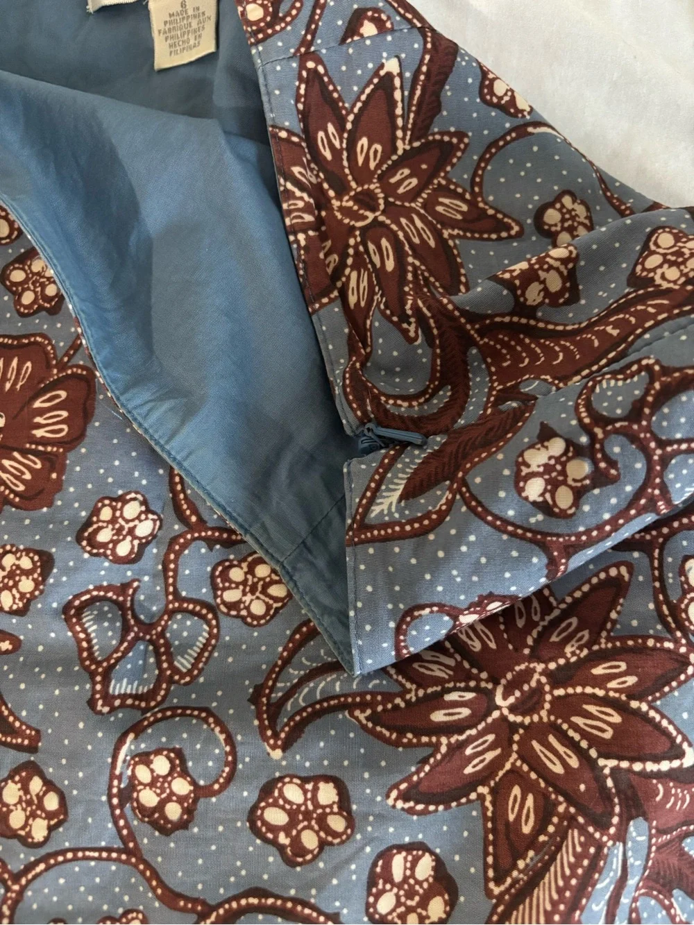 Blue Floral A-Line Skirt - Women's Casual Skirt
